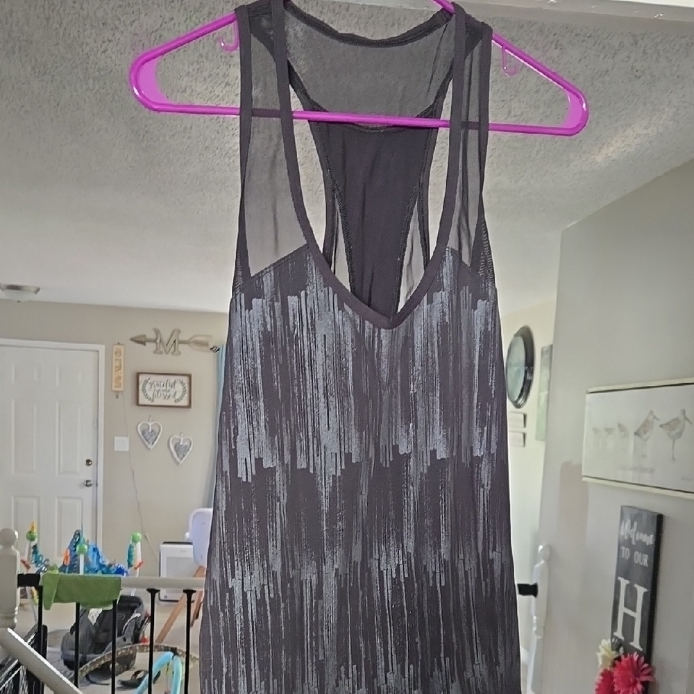 Sheer Black and Gray Tank Top